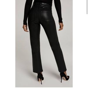 Good American Good Straight Straight Coated Jeans Black Size 0 NWT